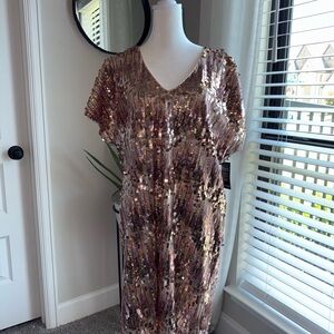 Sequin V-Neck Shift Dress - Never Worn